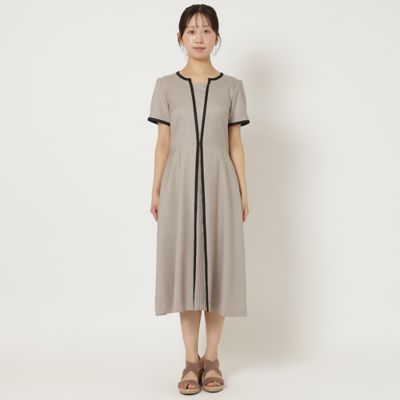 【接触冷感／サイズ展開有】プリーツ切替ワンピース（５１０１３５０１）