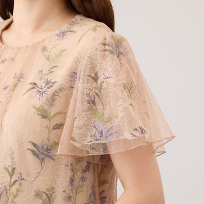 レース刺繍チュールワンピース（51013502） | Rose