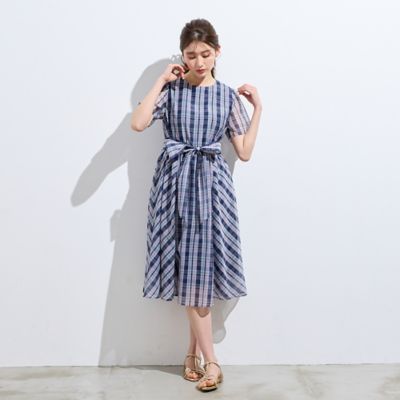 マドラスチェック風プリントワンピース（51013601） | Rose