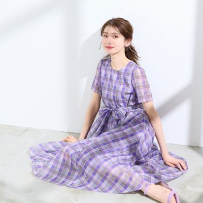マドラスチェック風プリントワンピース（51013601） | Rose