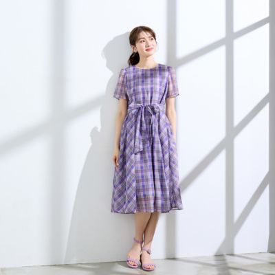 マドラスチェック風プリントワンピース（51013601） | Rose