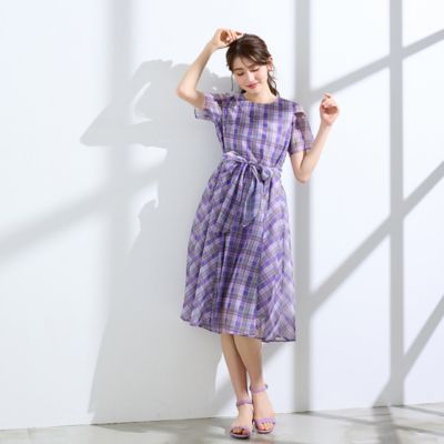 マドラスチェック風プリントワンピース（51013601） | Rose