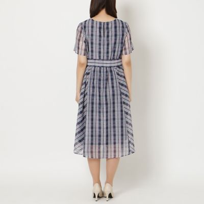 マドラスチェック風プリントワンピース（51013601） | Rose