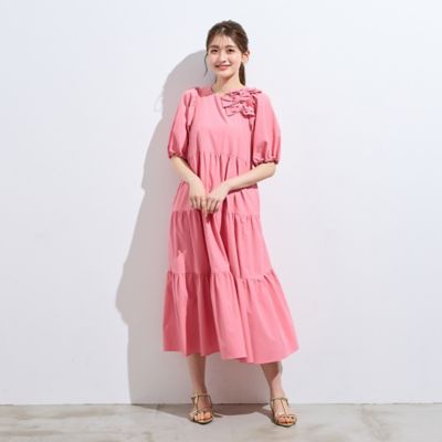 ＜Rose Tiara (Women/大きいサイズ)＞【接触冷感／ＵＶカット／遮熱】ティアードマキシワンピース（５１０１３６０２）