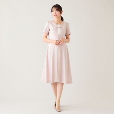 ＜Rose Tiara (Women/大きいサイズ)＞【接触冷感／防シワ／イージーケア】フロントリボンワンピース（５１０１３６０３）