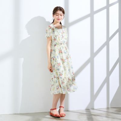 フラワープリントカシュクール風ワンピース（51013605