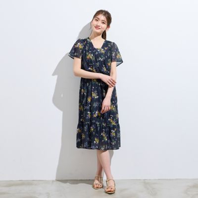 フラワープリントカシュクール風ワンピース（51013605