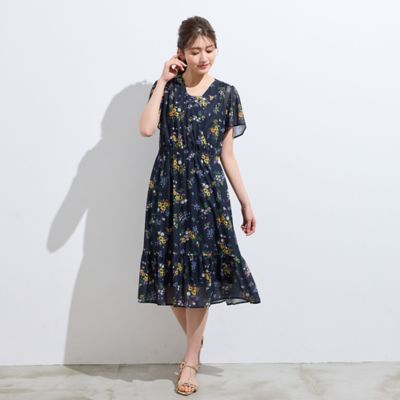 フラワープリントカシュクール風ワンピース（51013605