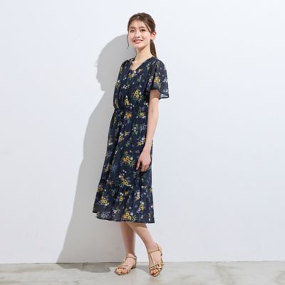 フラワープリントカシュクール風ワンピース（51013605
