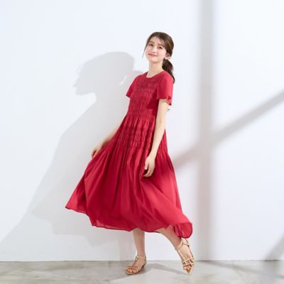シャーリングマキシ丈ワンピース（51013608） | Rose Tiara