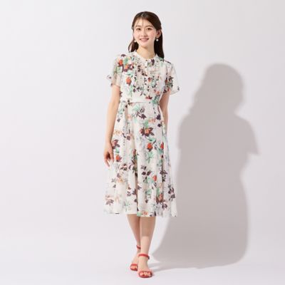 スパンボイルフラワープリントワンピース（51013609） | Rose