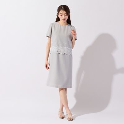 46大きいサイズ　ローズティアラ　ビジュー♡ゆったり♡シフォンチュニックブラウス ゆったりシルエット】チュール刺繍ワンピース（51015506