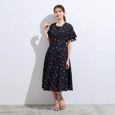 フレア袖ドットワンピース（51013611） | Rose Tiara (Women