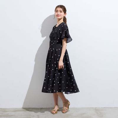 フレア袖ドットワンピース（51013611） | Rose Tiara (Women