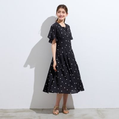 フレア袖ドットワンピース（51013611） | Rose Tiara (Women
