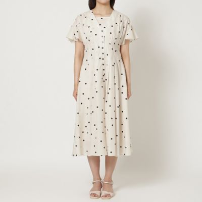 フレア袖ドットワンピース（51013611） | Rose Tiara (Women