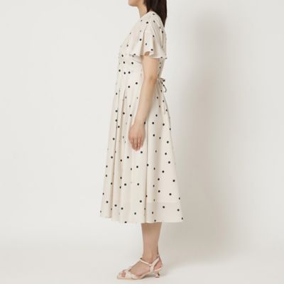 フレア袖ドットワンピース（51013611） | Rose Tiara (Women