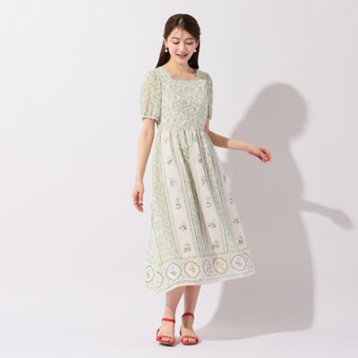 【カモミール】ローズティアラ　25ss クラシカルローズワンピース フラワープリントワンピース（51013612） | Rose Tiara (Women