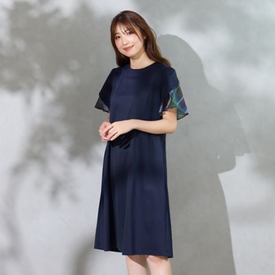 ＜Rose Tiara (Women/大きいサイズ)＞【接触冷感／ＵＶカット／手洗い可】チェック切替ワンピース（５１０１４５０１）