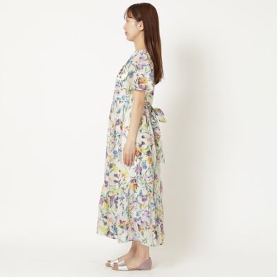 【手洗い可】水彩フラワーワンピース（５１０１４５０４）
