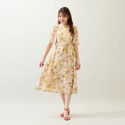 【手洗いＯＫ】アンティークローズプリントワンピース（５１０１４５０６）