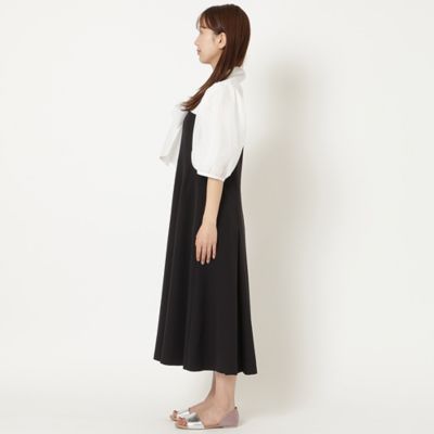 【人気の美ワンピ／半袖】【接触冷感／ＵＶカット】ダブルクロスリボンタイワンピース（５１０１４５１０）