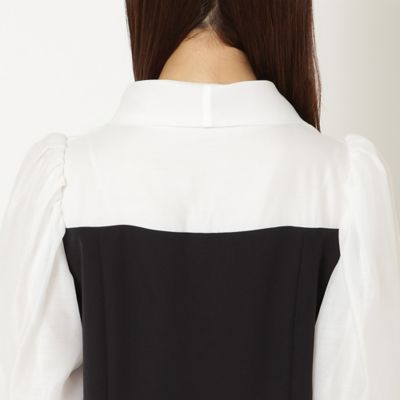 【人気の美ワンピ／半袖】【接触冷感／ＵＶカット】ダブルクロスリボンタイワンピース（５１０１４５１０）