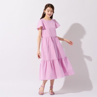 新品同様 ローズティアラ 大きいサイズ46 洗える フレアスリーブワンピース フレアスリーブマキシワンピース（51014602） | Rose Tiara