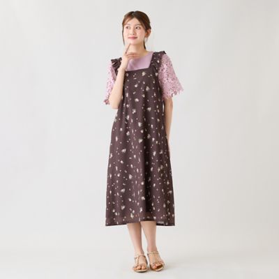 フレア袖ドットワンピース（51013611） | Rose Tiara (Women