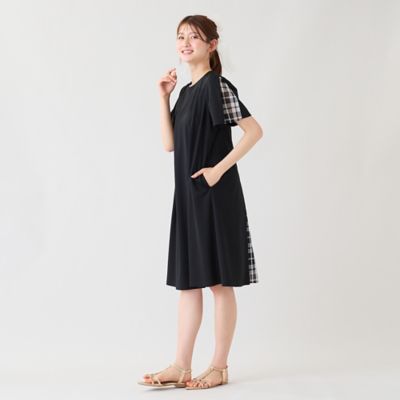 バックチェック 編み上げリボンワンピース（51014605） | Rose