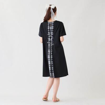 バックチェック 編み上げリボンワンピース（51014605） | Rose