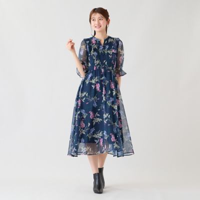 チェックonフラワープリントワンピース（51014607） | Rose