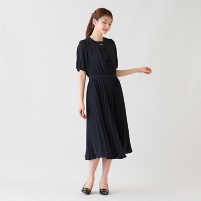 ボウタイ付き ジョーゼットマキシワンピース（51014609