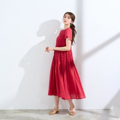人気のため追加】シャーリングマキシ丈ワンピース（51014611