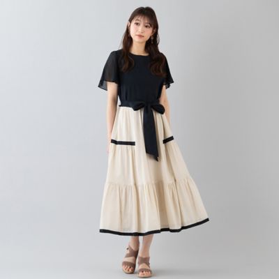 コットンシフォンティアードワンピース（５１０１５４０２）