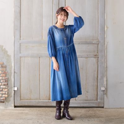 ローズティアラ　JEWEL　パーティードレス　大きいサイズ　ワンピース 手洗いOK】デニムワンピース（51015505） | Rose