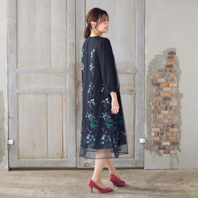 ゆったりシルエット】チュール刺繍ワンピース（51015506