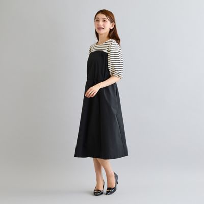 ドロストドッキングワンピース／ボーダー（51015607A