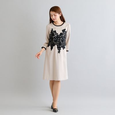 フラワーレース配色ワンピース（51015612） | Rose Tiara