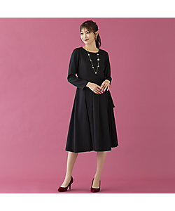 美品 ローズティアラ パールボタンデニムワンピース