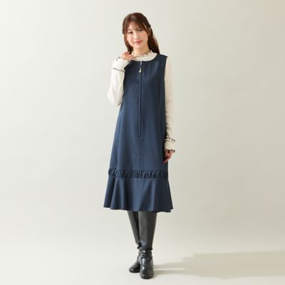 定価￥23,100円・ローズティアラ春物新作（脇下身幅64cm）ブルーグリーン バルーンジャンパースカート（51025301） | Rose Tiara