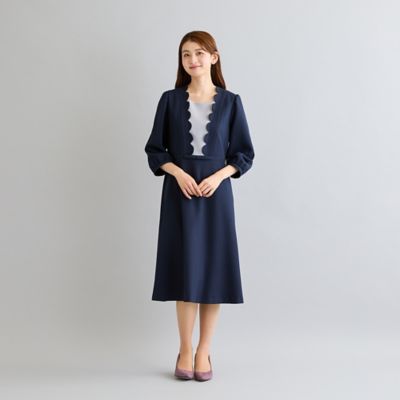スカラカットフィット＆フレアワンピース（51016602） | Rose