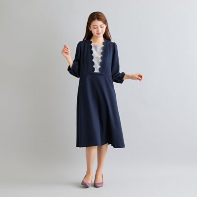スカラカットフィット＆フレアワンピース（51016602） | Rose
