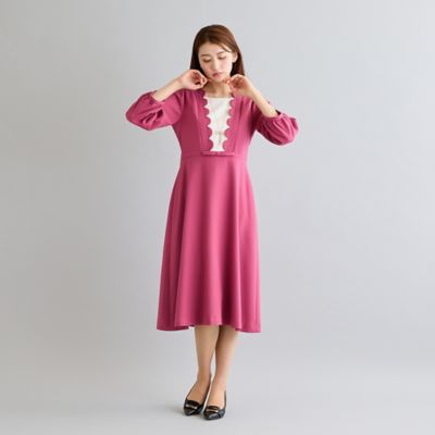 スカラカットフィット＆フレアワンピース（51016602） | Rose