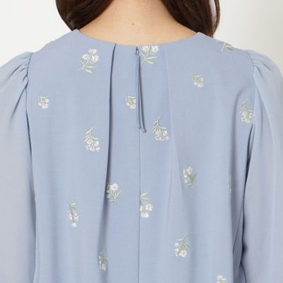 小花刺繍バルーンスリーブチュニック（51021603） | Rose 