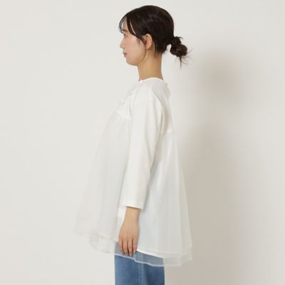 チュール切替ペプラムカットソー（51022506） | Rose