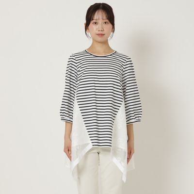 バックレース切替ボーダーカットソー（５１０２２５０７）