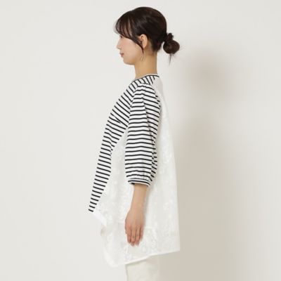 バックレース切替ボーダーカットソー（５１０２２５０７）