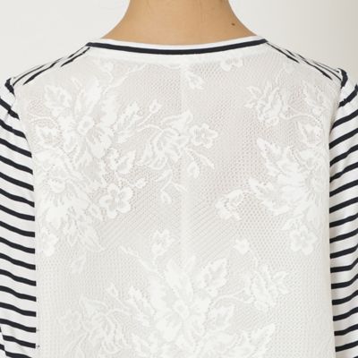 バックレース切替ボーダーカットソー（５１０２２５０７）