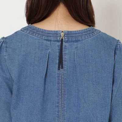 伸縮性◎】サクランボ刺繍デニムチュニック（51022602